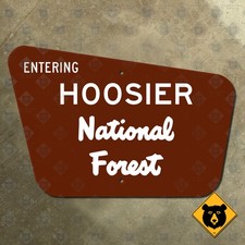 USFS Entering Hoosier National Forest Indiana boundary highway sign 21x14 picture