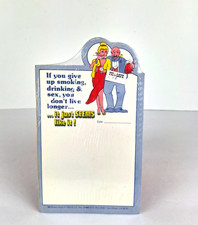 Vintage NIP 1982 Adult Humor Smoking Drinking Sex Themed  Notepad 50 sheets picture