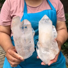 2pcs 4.67LB Natural White Quartz Crystal Cluster Rough Specimen Healing picture