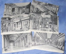 6 Estate antique 1890-1910 unused POSTCARDS: FRANCE Palais Versailles INTERIORS picture