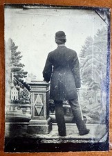 Man Turned Away From To Camera NEW YEAR 1883 UNUSUAL Tintype Photo 1/6 picture