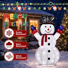4FT Christmas Snowman with LED Lights for Garden Lawns Yards Holiday Decorations picture