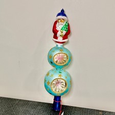 NEW 1999 Christopher Radko Twilight Santa Finial Christmas Tree Topper 14-1/2 in picture