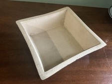 Vintage Shiny Glaze Ceramic Planter Portugal Pottery Brown 7” Square picture