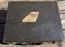Vintage North Central Airlines Briefcase Small Suitcase Faux Alligator Case picture