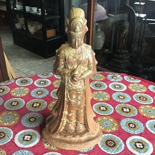 Ceramic Kannon Bosatsu Buddhist Statue Vintage Figurine picture