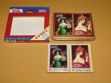 VINTAGE 1997 PEPSI COLA 2 DECKS HOYLE VICTORIAN LADY PLAYING CARDS IN TIN UNUSED picture