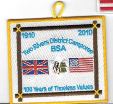 1910-2010 TWO RIVERS DITRICT CAMPOREE Boy Scout Camp PATCH North Carolina BSA picture
