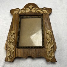 Antique Victorian Wood Picture Frame Floral Gesso Applied Decor Ornate 10” picture