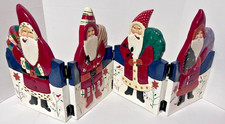 4 Wooden Folding Santa Claus 31.5” X 12.25” picture