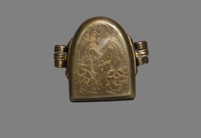 Tibet Vintage Old Buddhist Alloy Copper Yellow Jambhala Dzambhala Kubera Gau Box picture