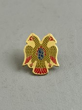 Vintage Imperial Double Headed Eagle Enamel Lapel Pin Byzantine Style picture