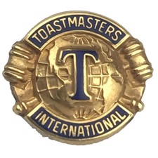 Vintage Toastmasters 1/10 10K GF Lapel Pin Marked B Canada Blue Enamel Badge picture