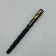 Vintage Parker 88 Rialto Fountain Pen - Matte Black w Gold Trim - Tested Works picture