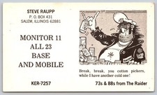 1973 CB Radio QSL Postcard - The Raider Salem Illinois Cartoon Art B68 picture