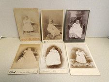 6 ANTIQUE 1800'S CABINET CARDS CDV PHOTO BABIES CHILDREN CONN picture