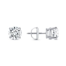 Certified  2 ct Round Cut Diamond Earring Solid 925 Sterling Silver picture