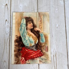 Antique Barry's Tricopherous Hair Victorian Trade Card Pretty Lady picture
