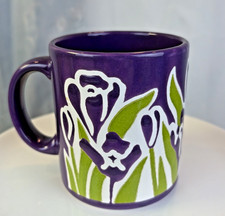 Vintage Waechtersbach Purple Mug Floral Iris Made In West Germany picture