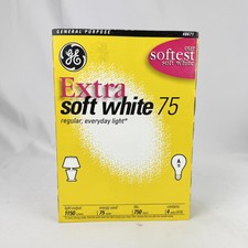 GE Extra Soft White 75W Incandescent Light Bulb 4/Pack (48671) picture