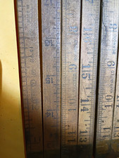 Lot of 4 Vintage Antique Boxwood Folding Rulers 24-Inch 4-Fold Carpentry Tools  picture