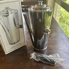 Restoration Hardware Art Deco Gentleman's Silverplate Coffee Server Ebony Handle picture