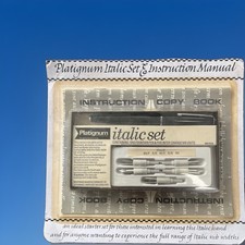 Vtg Platignum Italic Fountain Pen Set  Sealed Unopened Calligraphy 5 NibsEngland picture