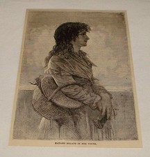 1876 magazine engraving ~ MADAME ROLAND IN HER YOUTH picture