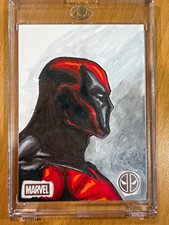 Topps 2025 Deadpool Chrome Original Sketch Deadpool Hard Signed A. De Capua picture