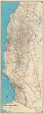 c. 1930 CSAA Large  (17 x 44 in) Folding Highway Map of California picture