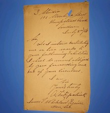 Arthur Fitzpatrick 1863 ALS Victorian Artist Exhibition Letter London picture