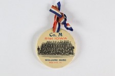 Rare Spanish American War Celluloid Button 51st Iowa Infantry Company M picture