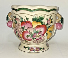 Vintage Bombay Chinoiserie Pomegranate Jardiniere Planter Cachepot picture