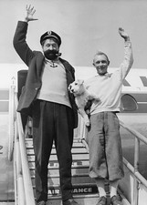 Actors Jean-Pierre Talbot & Georges Wilson costume as Tintin & Capta- Old Photo picture