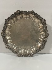 Sheridan Silver Co Taunton MA 1940-1960 Silver Plated Round Pedestal Tray picture