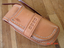 VINTAGE BUCK KNIFE 110 CUSTOM LEATHER SHEATH TAN LEATHER NO KNIFE picture