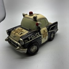 Retro Police Car Piggy Bank Resin Adorable 6 X 4 picture