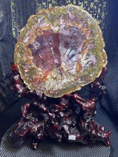 9.66LB Natural Wooden Stone Quartz Section Crystal Reiki Healing Decor picture