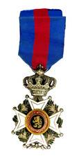 Belgium Order of Leopold 5th Class Silver Gilt Enamel Royal Decoration picture