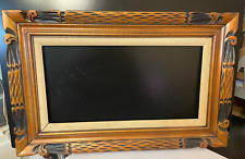 RARE VGT MCM LG Hencho Mexican Carved Wooden Rustic Picture Frame 20x 33x 1-3/8