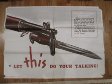 Newsmap propaganda poster 14 August 1944 Let the Bayonet do the Talking poster picture