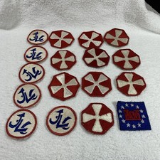 Lot Of Vintage 1940s WW II Military Lot Of 17 Patches Great Condition See Pics picture