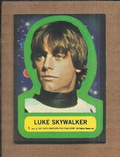 1977 TOPPS STAR WARS STICKER #1 LUKE SKYWALKER (VG-EX) picture