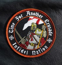 TIME FOR ANOTHER CRUSADE CHRISTIAN INFIDEL TACTICAL MORALE HOOK PATCH picture