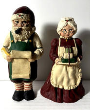 Vintage Old World Style Santa And Mrs. Claus Figurines picture