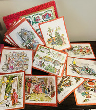 Vtg Hawthorne Sommerfield Christmas Cards Box 25 TINSEL ASSORTMENT FAMILY UNUSED picture