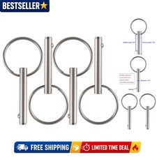 4 Pack Marine Grade Stainless Steel Quick Release Pins Diameter 3/16