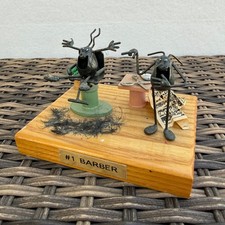 Vintage Original Flea Style #1 Barber Metal Sculpture Figurine Barbershop Decor picture