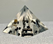 Pyramid Inclusion Art Electronic Components Acrylic Resin Paperweight Framatome picture