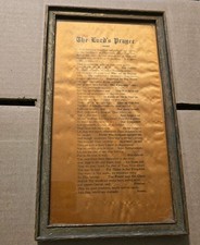 Late 1800s The Lord’s Prayer Found On Civil War Battlefield 9.5 X 5.5 On Satin  picture
